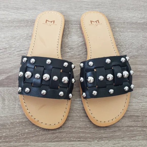 Marc fisher pacca woven leather sandals black 6.5 nwt - Picture 1 of 4